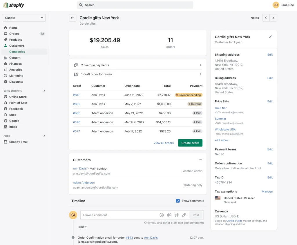 shopify b2b company locations dashboard - Shopify B2B Pricing: Custom Tiers &amp; Volume Discounts